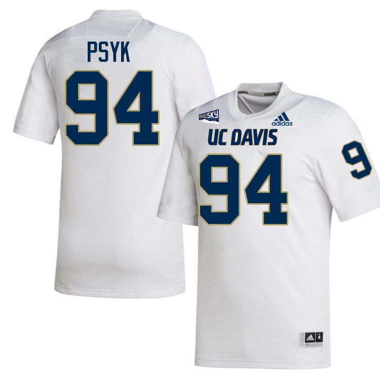 UC Davis Aggies #94 Jacob Psyk College Football Jerseys, Uniforms Stitched Sale-White